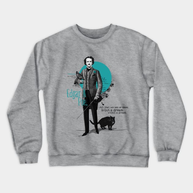 Edgar Allan Poe Crewneck Sweatshirt by Ikographik